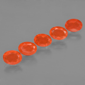 ct natürliche orangefarbener Feueropal-Edelsteine, Oval Schliff, Transparent