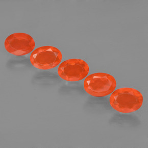  ct natürliche orangefarbener Feueropal-Edelsteine, Oval Schliff, Transparent