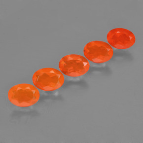  ct natürliche orangefarbener Feueropal-Edelsteine, Oval Schliff, Transparent