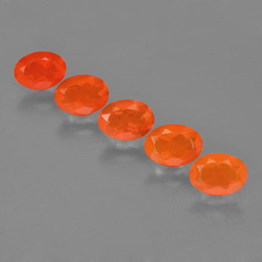  ct natürliche orangefarbener Feueropal-Edelsteine, Oval Schliff, Transparent
