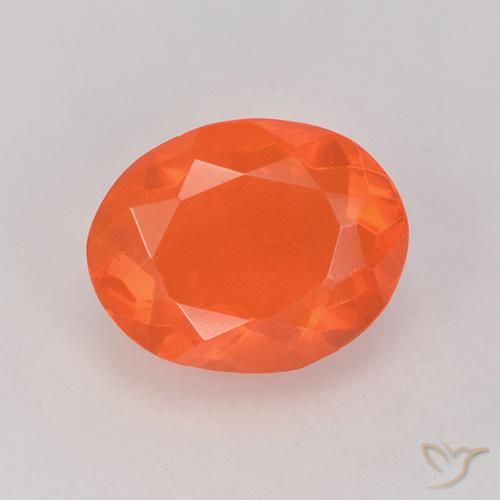 0.75ct Natürlicher hellorange Feueropal, Oval, Transparent