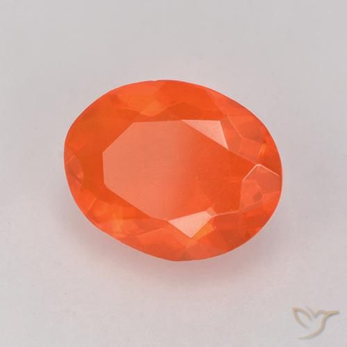 9,17 ctw natürlicher hellorange Feueropal, Oval, Transparent