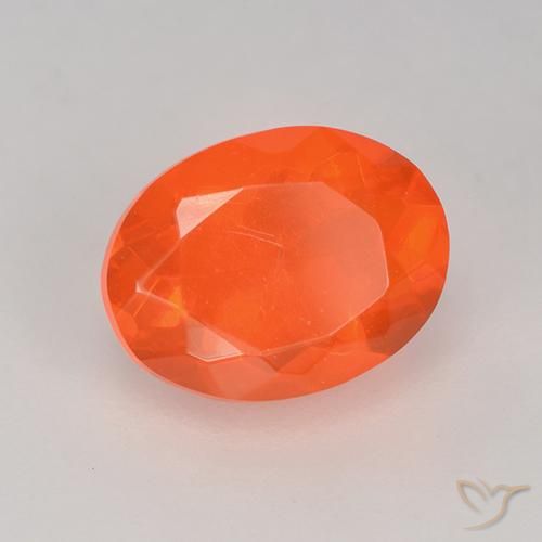 9,17 ctw natürlicher Feuerorange Feueropal, Oval, Transparent