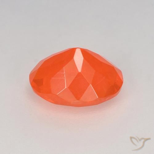 0,80 ctw natürlicher orangefarbener Feueropal, Oval Schliff, Transparent