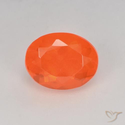 0.82ct Natürlicher hellorange Feueropal, Oval, Transparent