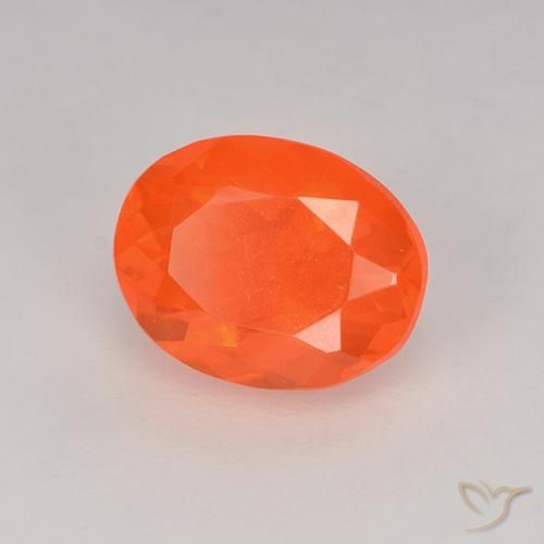 9,17 ctw natürlicher hellorange Feueropal, Oval, Transparent
