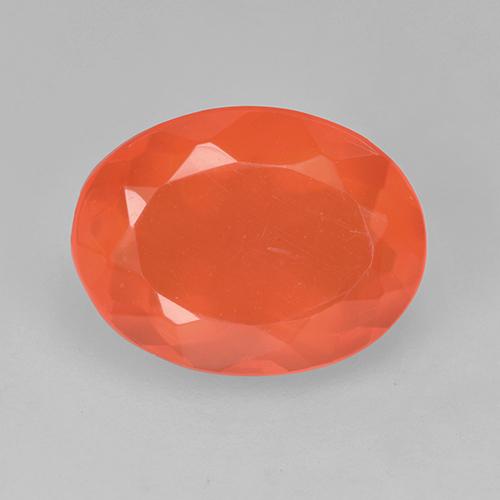 9,17 ctw natürlicher tiefrötlich-orange Feueropal, Oval Schliff, Transparent