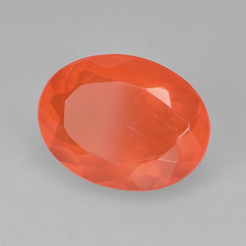 9,17 ctw natürlicher tiefrötlich-orange Feueropal, Oval Schliff, Transparent