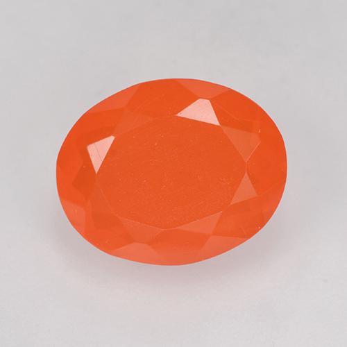 1,69 ctw natürlicher orangefarbener Feueropal, Oval Schliff, Transparent