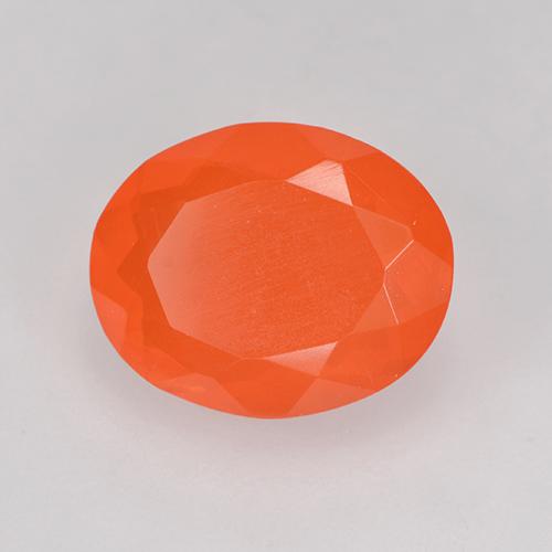 1,69 ctw natürlicher orangefarbener Feueropal, Oval Schliff, Transparent