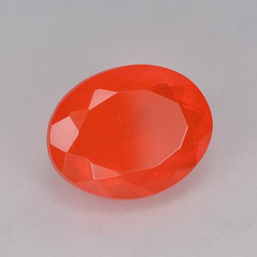 9,17 ctw natürlicher Leuchtendes Purpurrot-Orange Feueropal, Oval Schliff, Transparent