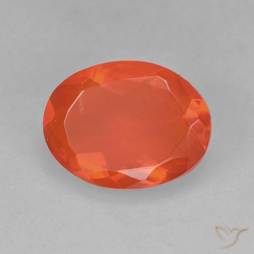 9,17 ctw natürlicher Warmes Orange Feueropal, Oval, Transparent