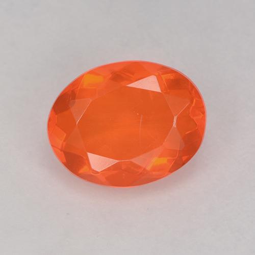 9,17 ctw natürlicher tiefrötlich-orange Feueropal, Oval Schliff, Transparent