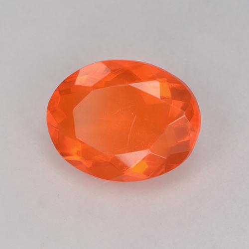 9,17 ctw natürlicher tiefrötlich-orange Feueropal, Oval Schliff, Transparent