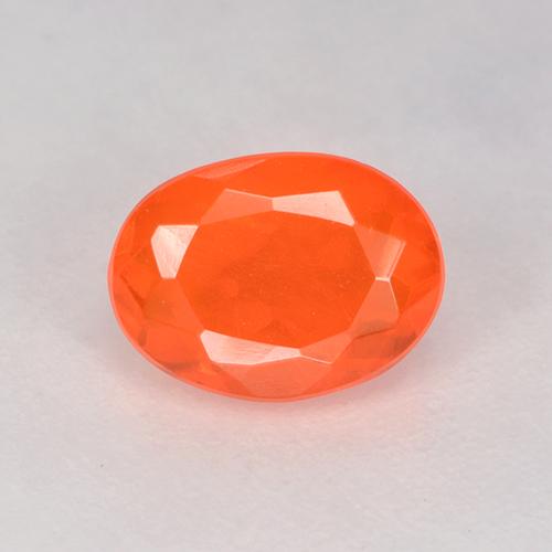 0,46 ctw natürlicher orangefarbener Feueropal, Oval Schliff, Transparent