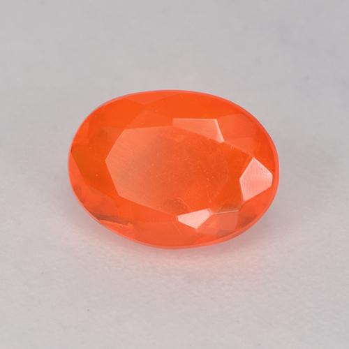 0,46 ctw natürlicher orangefarbener Feueropal, Oval Schliff, Transparent
