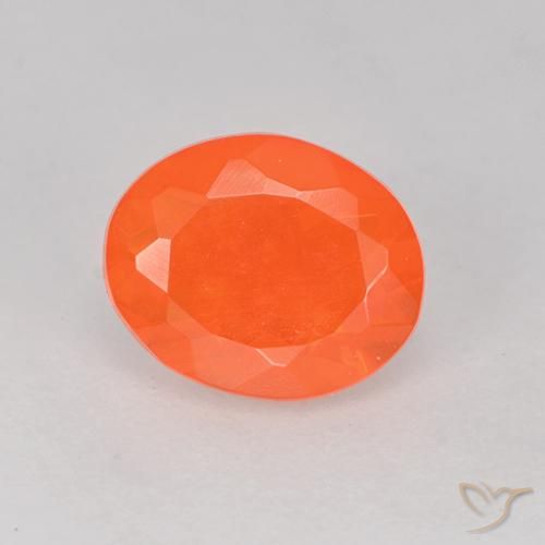 0.50ct Natürlicher hellorange Feueropal, Oval, Transparent