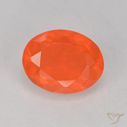9,17 ctw natürlicher Intensives Orange Feueropal, Oval Schliff, Transparent