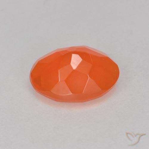 9,17 ctw natürlicher tiefrötlich-orange Feueropal, Oval Schliff, Transparent