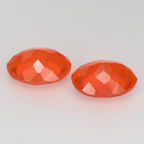 1.56 ct natürliche tiefrötlich-orange Feueropal-Edelsteine, Oval Schliff, Transparent