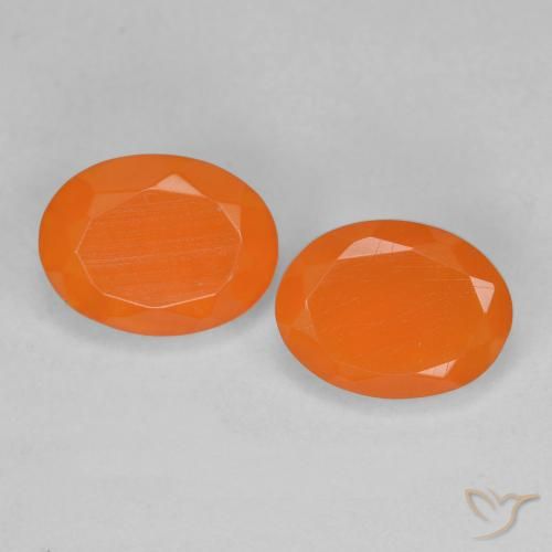 1.45 ct natürliche Mittelorange Feueropal-Edelsteine, Oval Schliff, Transparent