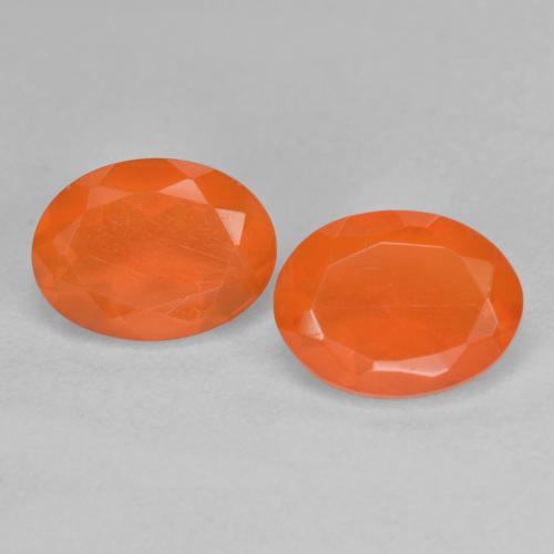 1,50 ct natürliche orangefarbener Feueropal-Edelsteine, Oval Schliff, Transparent