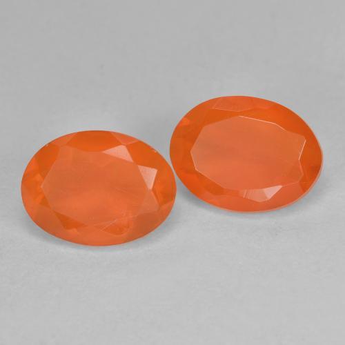 1,50 ct natürliche orangefarbener Feueropal-Edelsteine, Oval Schliff, Transparent