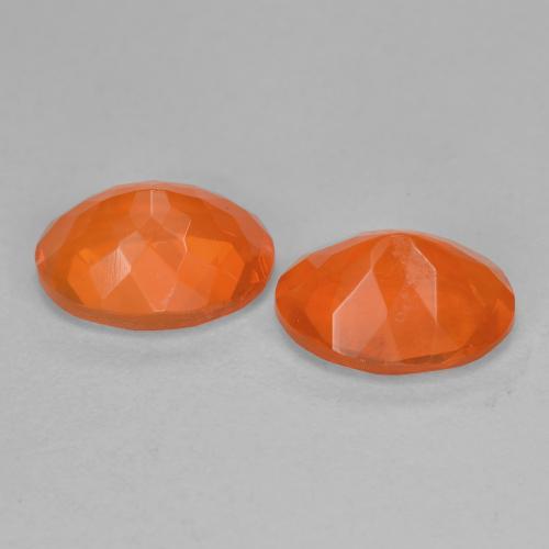 1,52 ct natürliche orangefarbener Feueropal-Edelsteine, Oval Schliff, Transparent