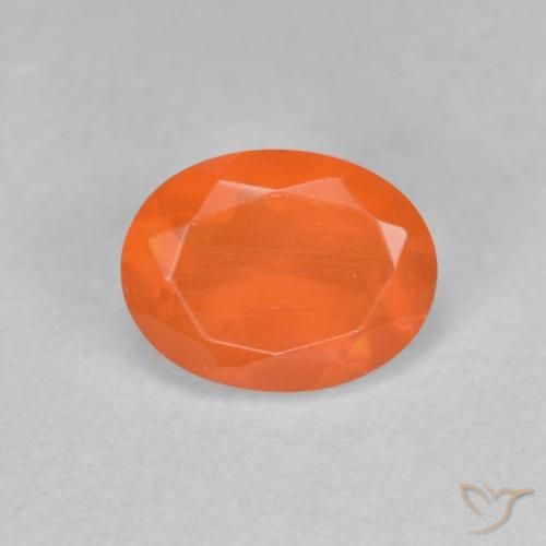 9,17 ctw natürlicher hellorange Feueropal, Oval Schliff, Transparent