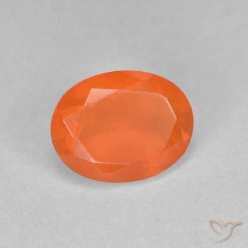 9,17 ctw natürlicher hellorange Feueropal, Oval Schliff, Transparent