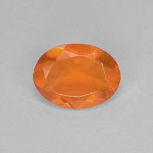 0,65 ctw natürlicher orangefarbener Feueropal, Oval Schliff, Transparent