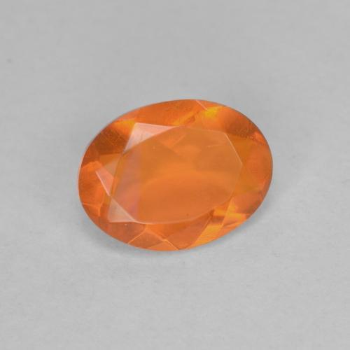 0,65 ctw natürlicher orangefarbener Feueropal, Oval Schliff, Transparent