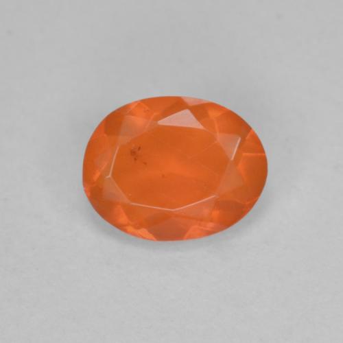 0,56 ctw natürlicher orangefarbener Feueropal, Oval Schliff, Transparent