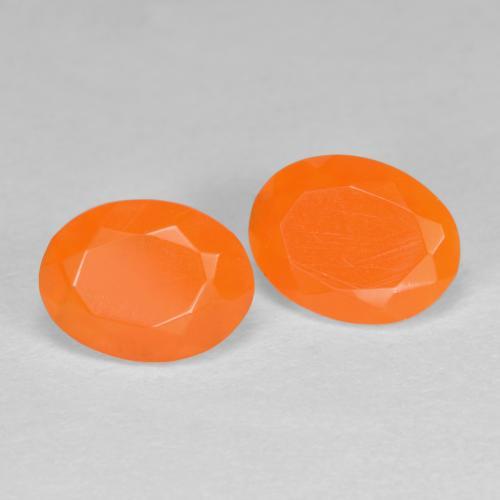 1,21 ct natürliche orangefarbener Feueropal-Edelsteine, Oval Schliff, Lichtdurchlässig