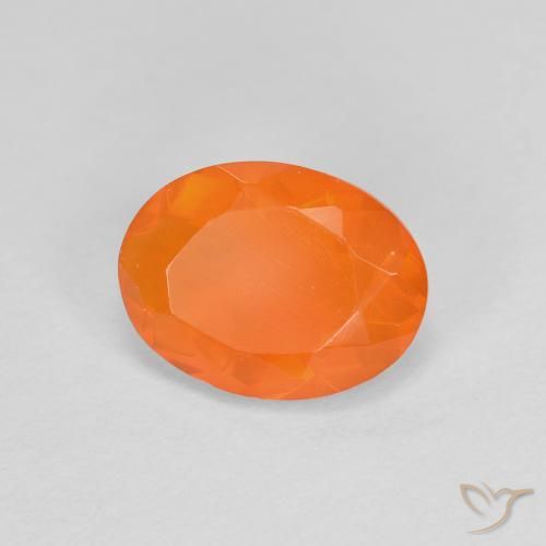 9,17 ctw natürlicher Mittelorange Feueropal, Oval, Transparent