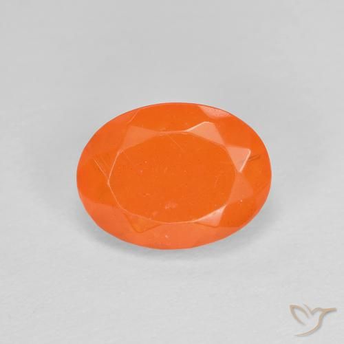 0.79ct Natürlicher Mittelorange Feueropal, Oval, Transparent