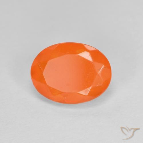 9,17 ctw natürlicher Mittelorange Feueropal, Oval, Transparent