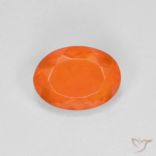 0.68ct Natürlicher Mittelorange Feueropal, Oval, Transparent