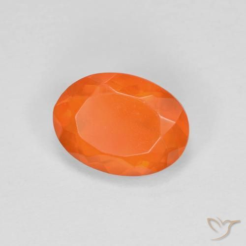 9,17 ctw natürlicher Mittelorange Feueropal, Oval, Transparent