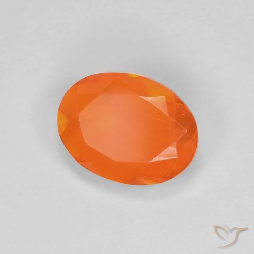 9,17 ctw natürlicher rötlich-orange Feueropal, Oval, Transparent