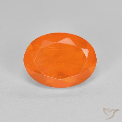 0.92ct Natürlicher Mittelorange Feueropal, Oval, Transparent