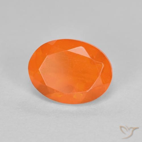 9,17 ctw natürlicher Mittelorange Feueropal, Oval, Transparent
