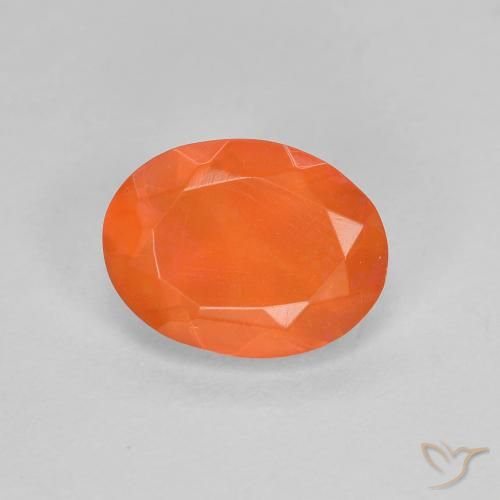 0.68ct Natürlicher hellorange Feueropal, Oval, Transparent