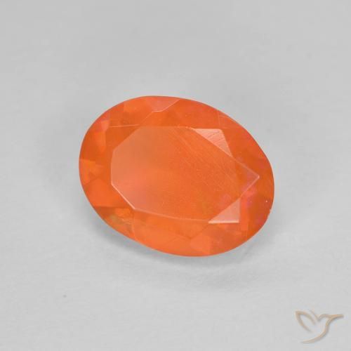 9,17 ctw natürlicher hellorange Feueropal, Oval, Transparent