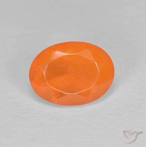 9,17 ctw natürlicher rötlich-orange Feueropal, Oval, Lichtdurchlässig