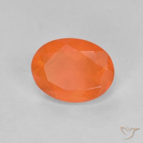 9,17 ctw natürlicher Mittelorange Feueropal, Oval, Lichtdurchlässig
