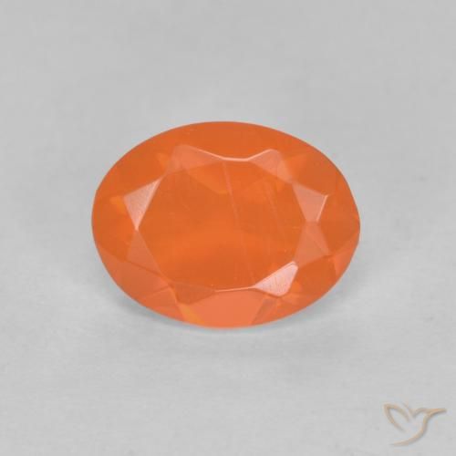 0.63ct Natürlicher Mittelorange Feueropal, Oval, Lichtdurchlässig