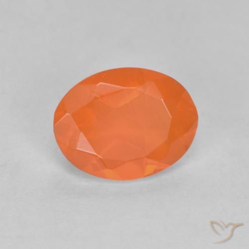 9,17 ctw natürlicher Mittelorange Feueropal, Oval, Lichtdurchlässig