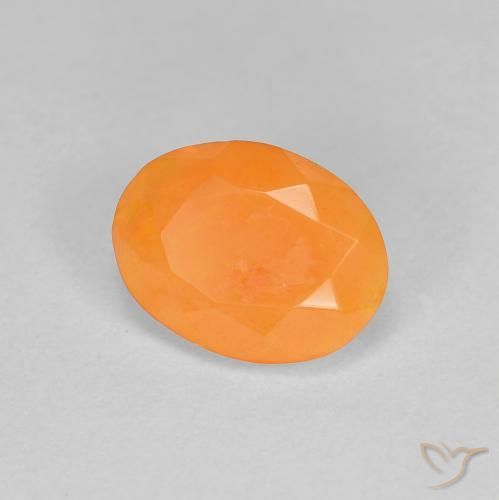 9,17 ctw natürlicher Mittelorange Feueropal, Oval, Lichtdurchlässig