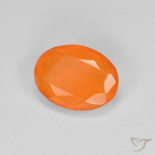 9,17 ctw natürlicher rötlich-orange Feueropal, Oval, Lichtdurchlässig
